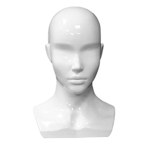 Манекен голова для причесок и макияжа Visage с каштановыми волосами 63 см и кронштейном
